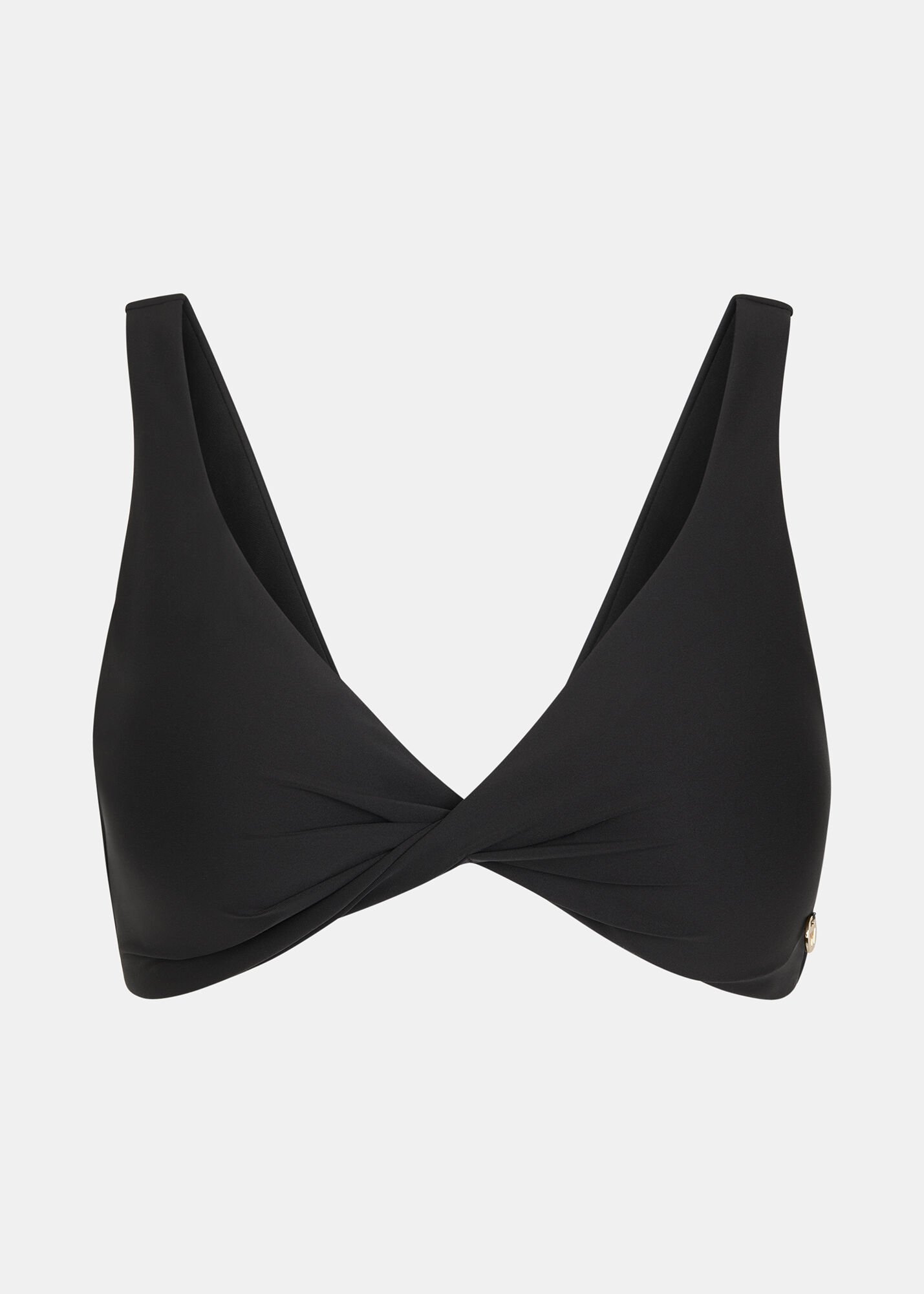 Black Twist Front Bikini Top